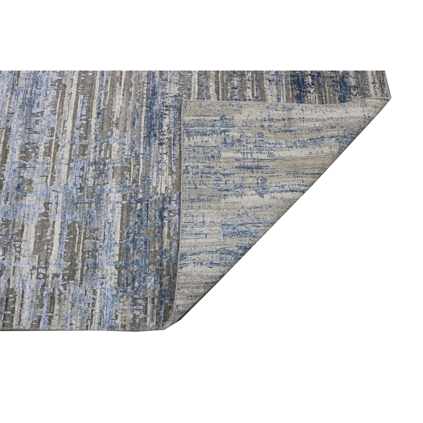 HANDLOOMED JACQUARD RK094 SILVER / BLUE