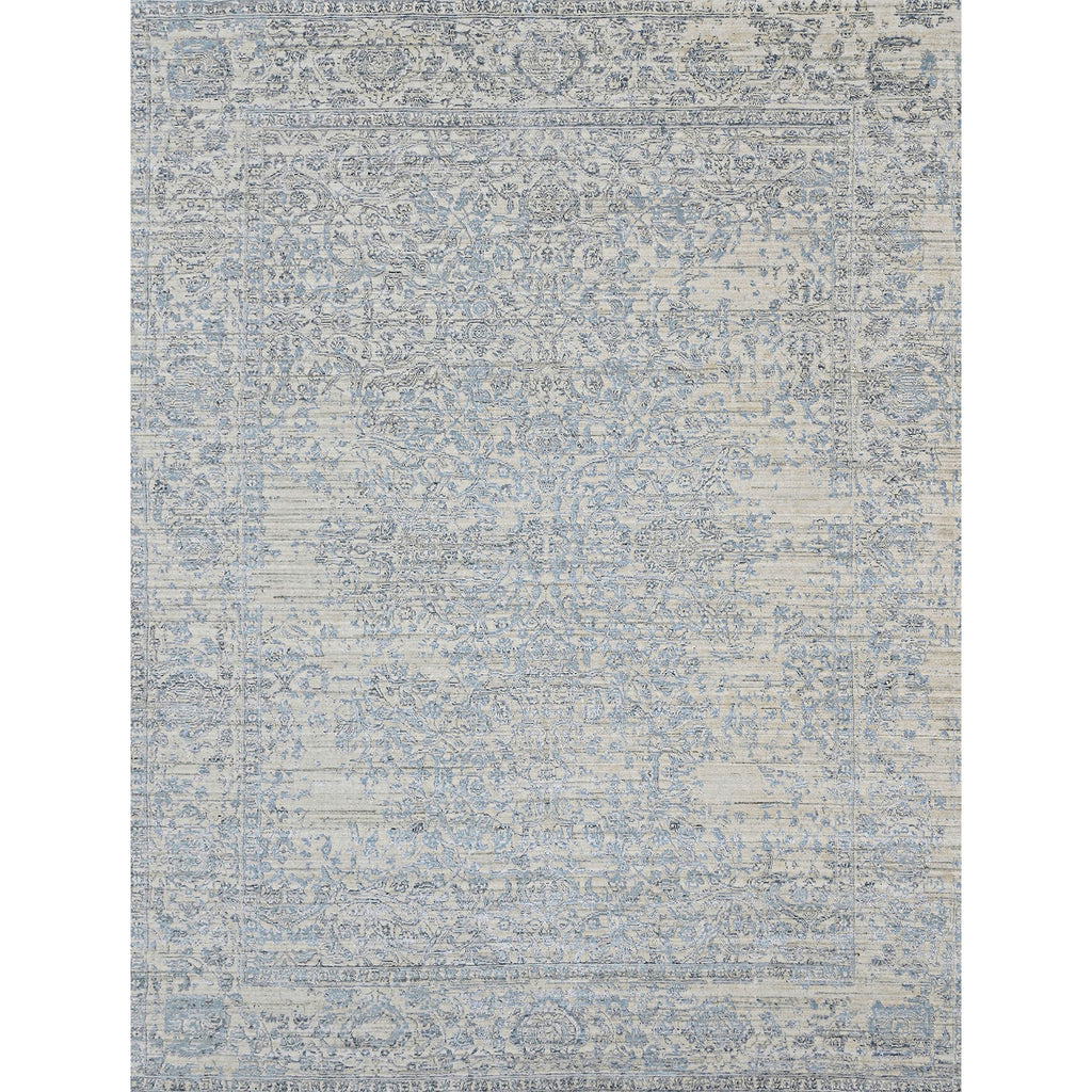 HANDLOOMED JACQUARD RK121 BLUE / WHITE