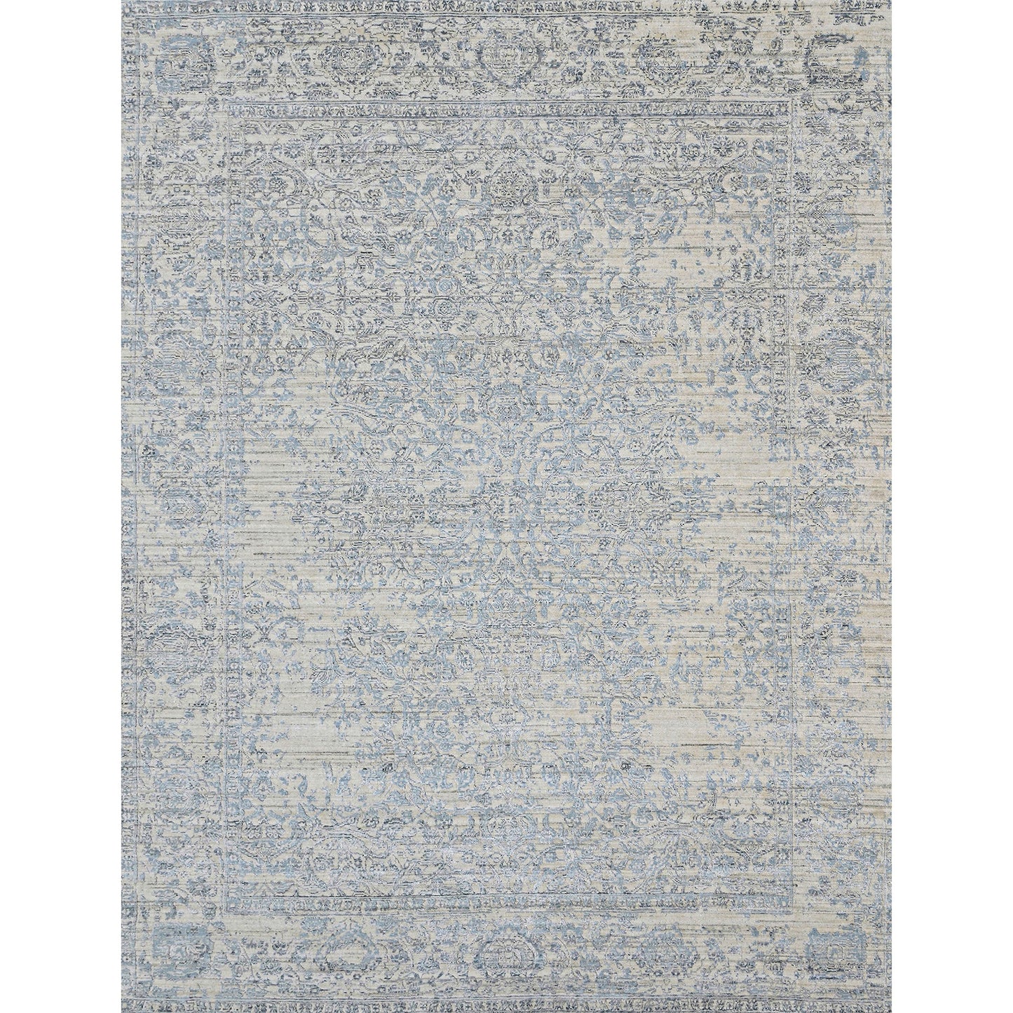 HANDLOOMED JACQUARD RK121 BLUE / WHITE