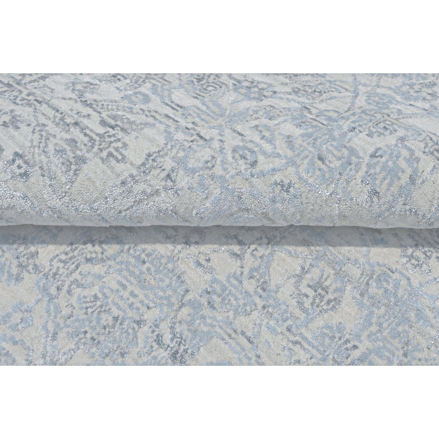 HANDLOOMED JACQUARD RK121 BLUE / WHITE