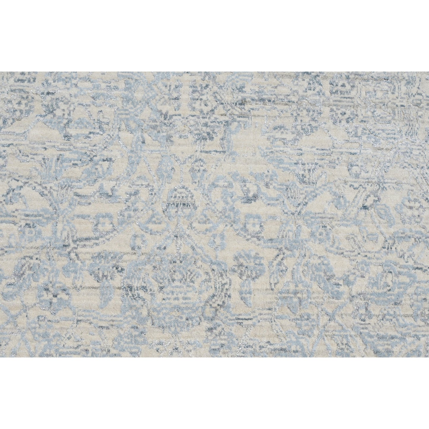 HANDLOOMED JACQUARD RK121 BLUE / WHITE