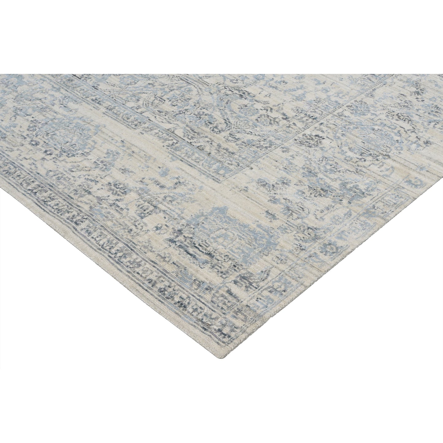 HANDLOOMED JACQUARD RK121 BLUE / WHITE