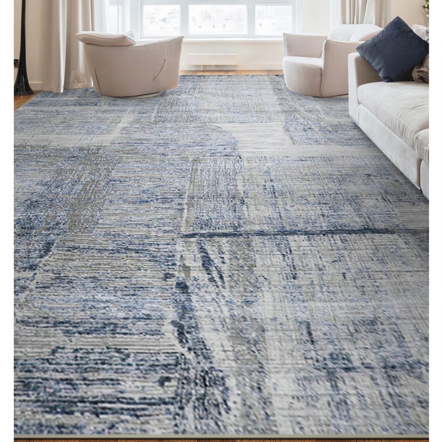HANDLOOMED JACQUARD RK198 GREY / BLUE