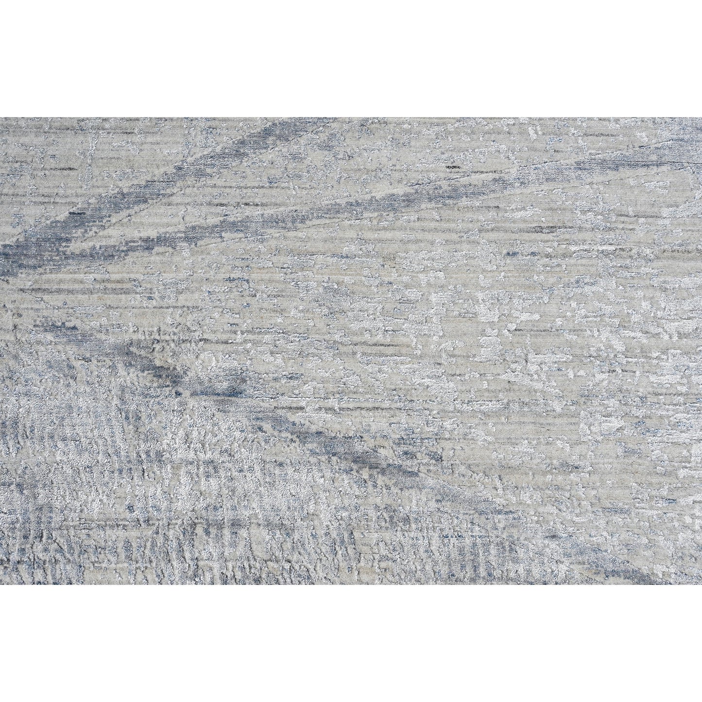 HANDLOOMED JACQUARD RK200 IVORY / LIGHT BLUE