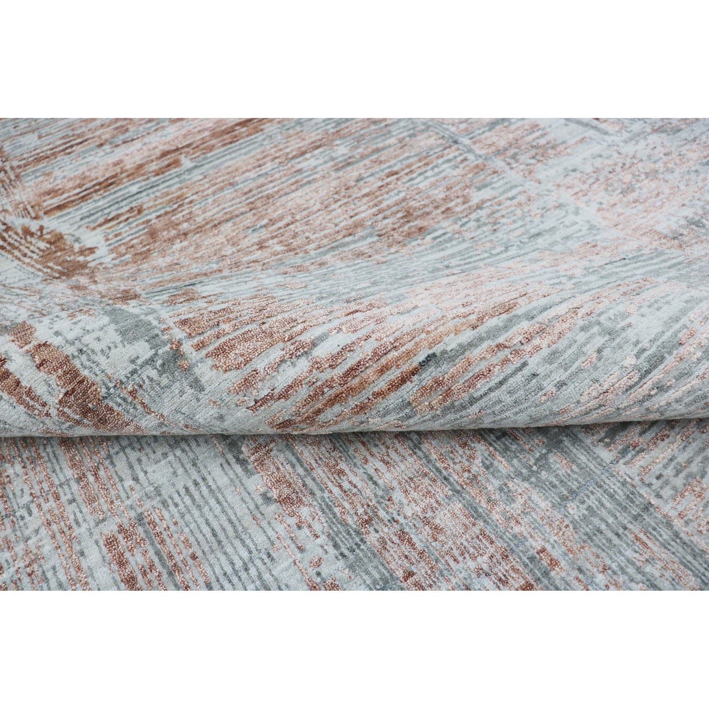 HANDLOOMED JACQUARD RK208 COPPER / GREY