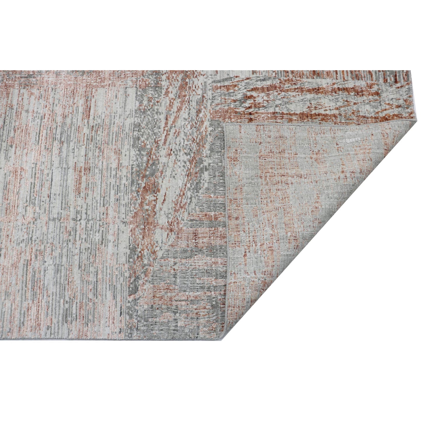 HANDLOOMED JACQUARD RK208 COPPER / GREY