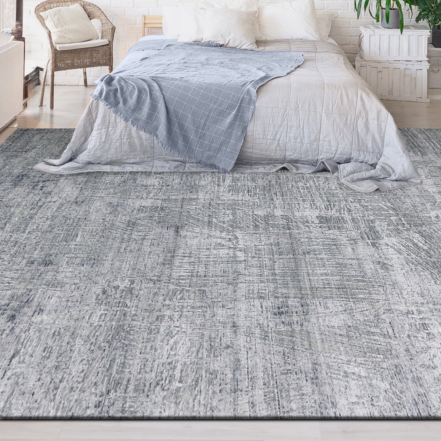 HANDLOOMED JACQUARD RA217 GREEN / GREY