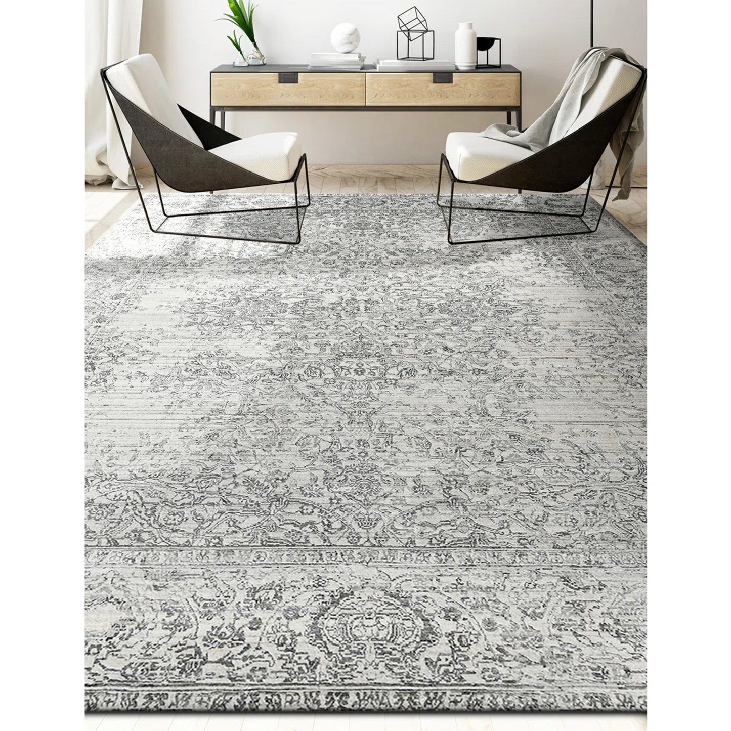 HANDLOOMED JACQUARD RK226 CHARCOAL