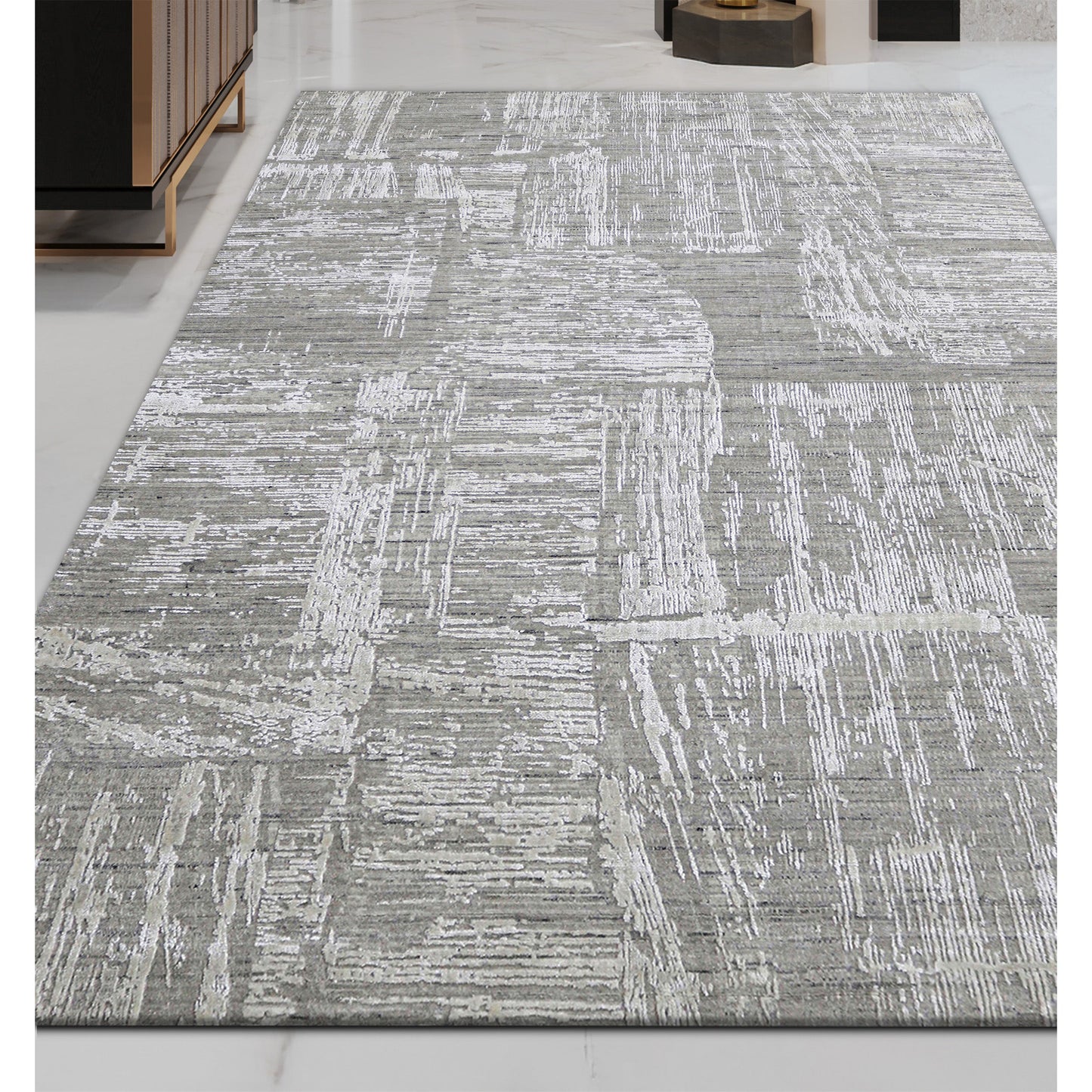 HANDLOOMED JACQUARD RK250 GREY / WHITE