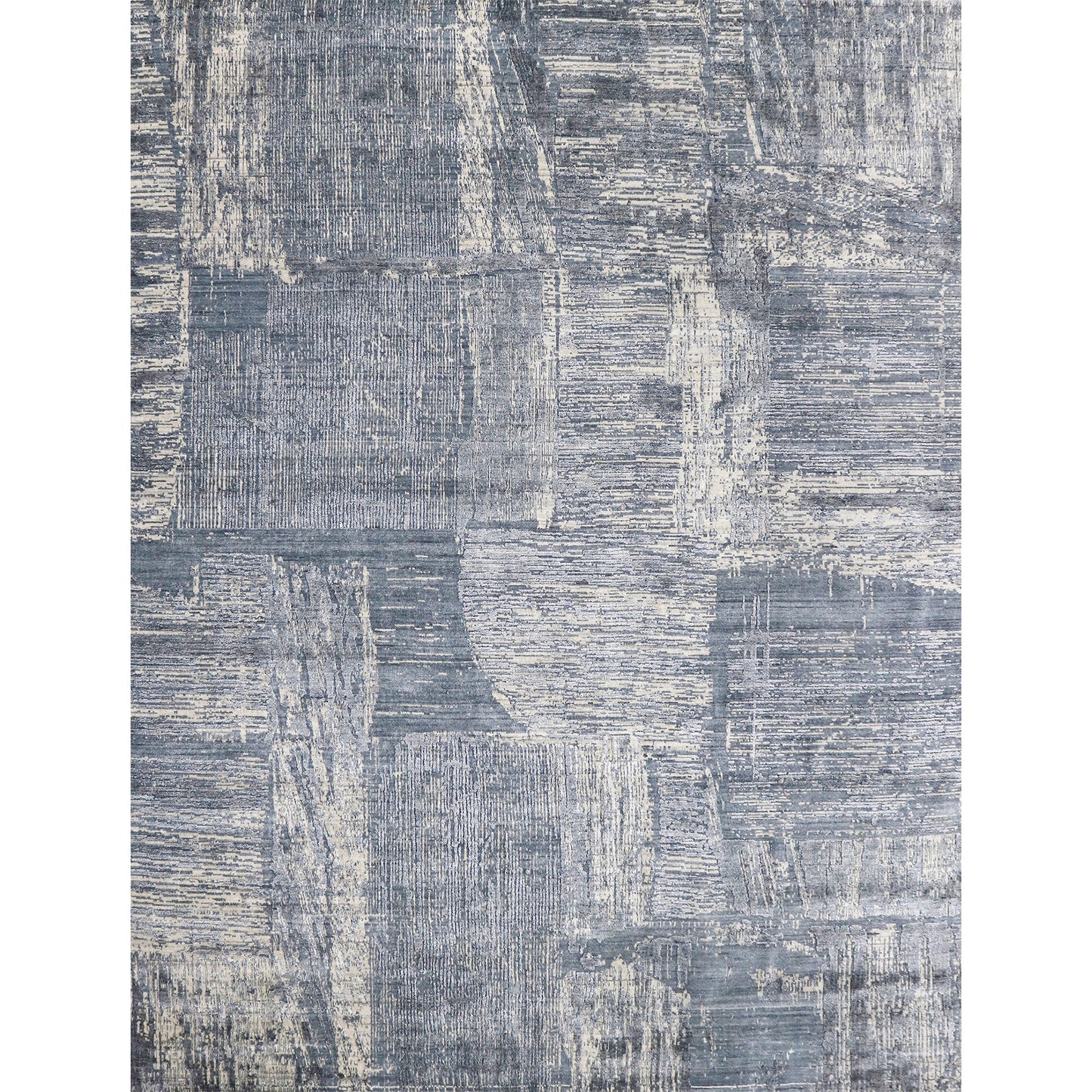 HANDLOOMED JACQUARD RK281 BLUE / SILVER
