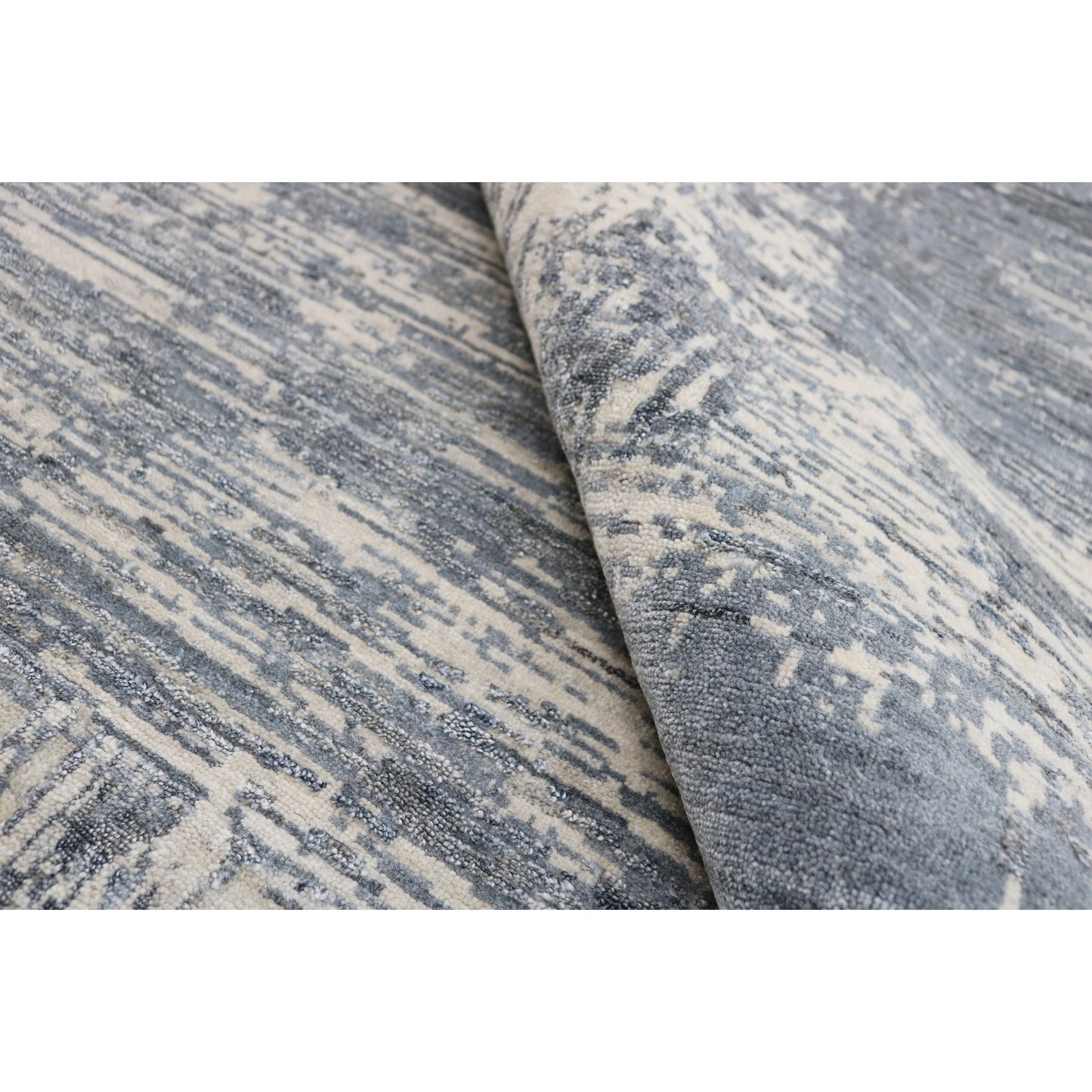 HANDLOOMED JACQUARD RK281 BLUE / SILVER