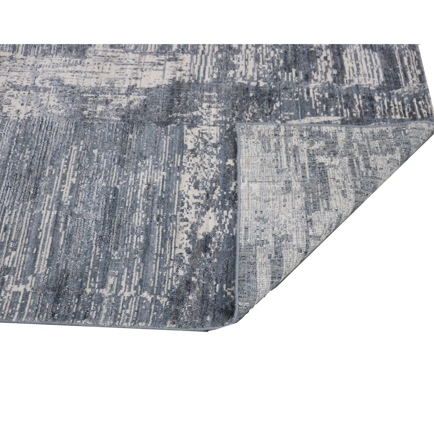 HANDLOOMED JACQUARD RK281 BLUE / SILVER
