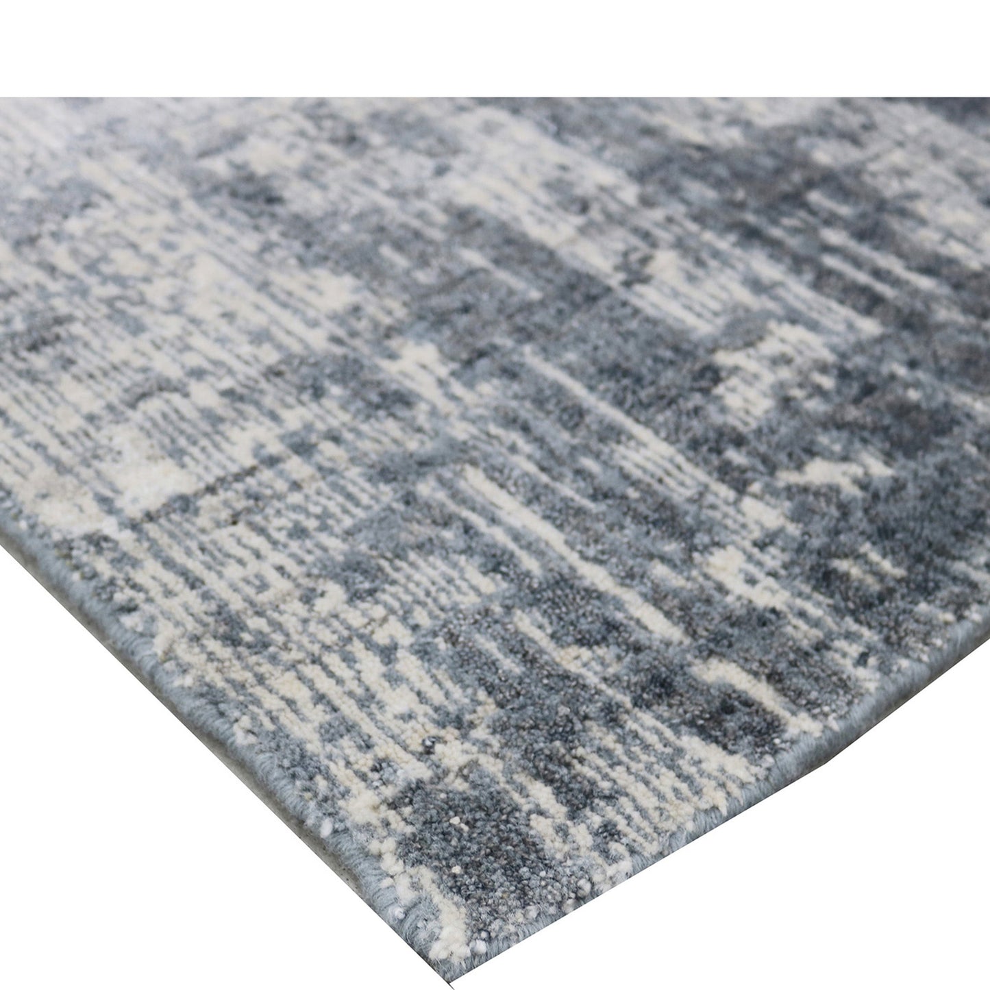 HANDLOOMED JACQUARD RK281 BLUE / SILVER