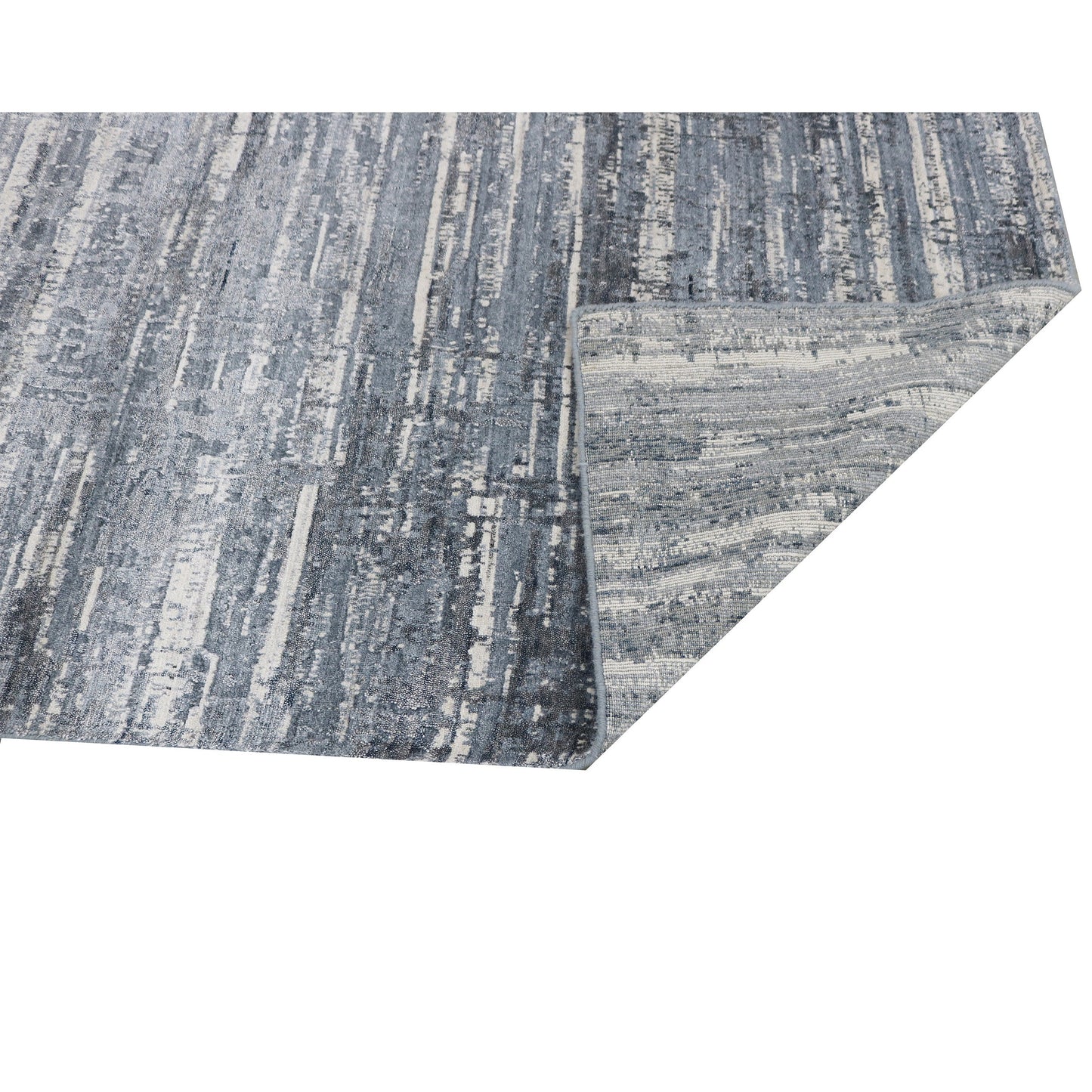 HANDLOOMED JACQUARD RK283 BLUE / SILVER