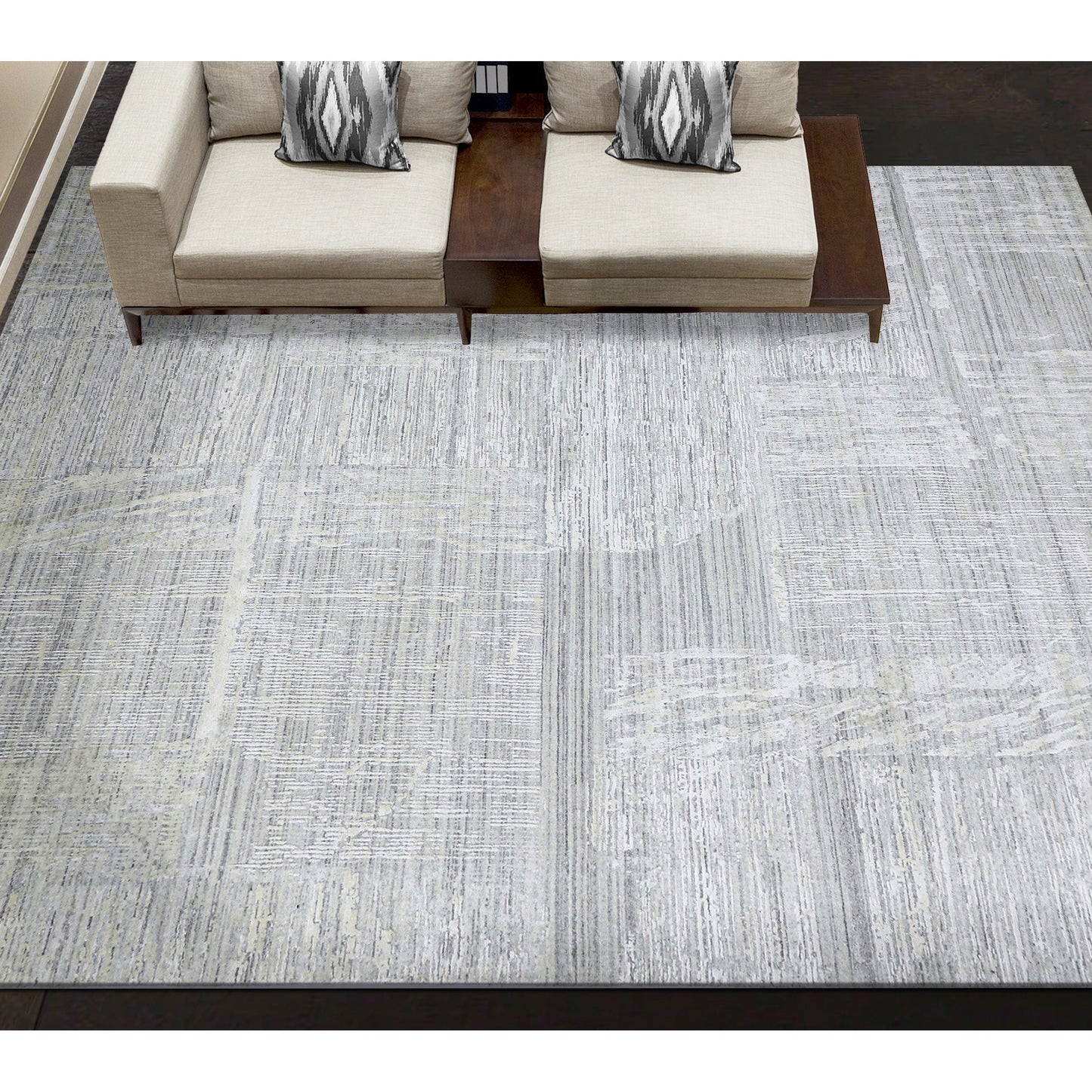 HANDLOOMED JACQUARD RK297 IVORY / IVORY