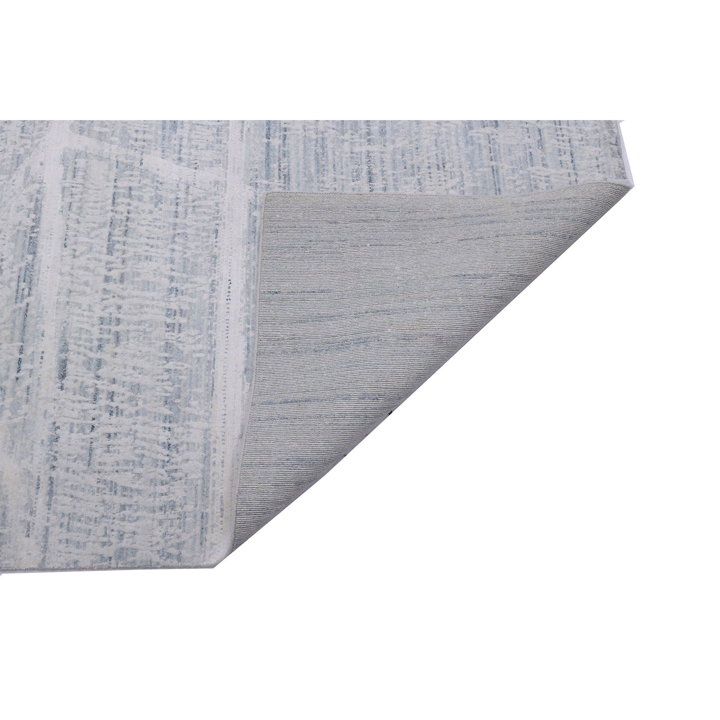 HANDLOOMED JACQUARD RK339 IVORY / TEAL BLUE