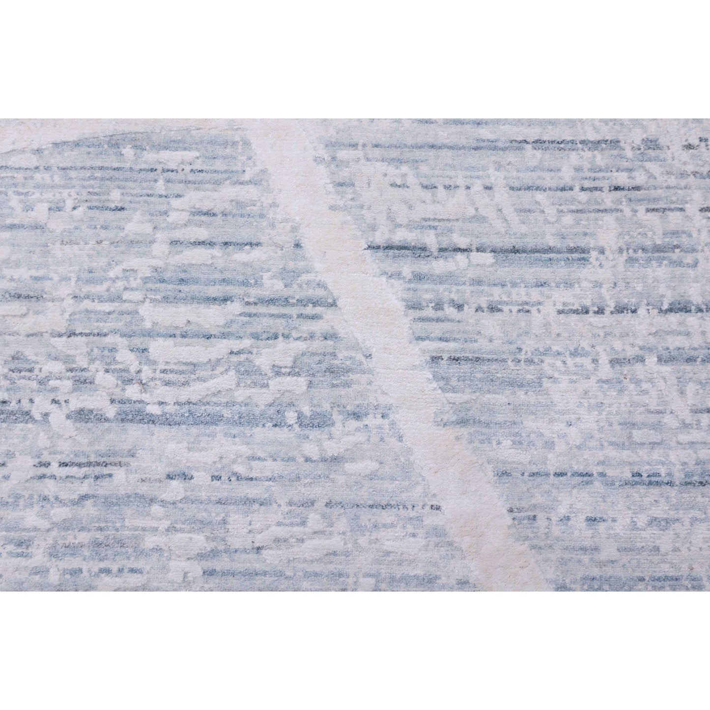 HANDLOOMED JACQUARD RK339 IVORY / TEAL BLUE