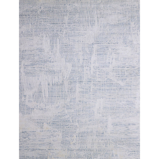 HANDLOOMED JACQUARD RK340 IVORY / TEAL BLUE