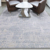 HANDLOOMED JACQUARD RK340 IVORY / TEAL BLUE