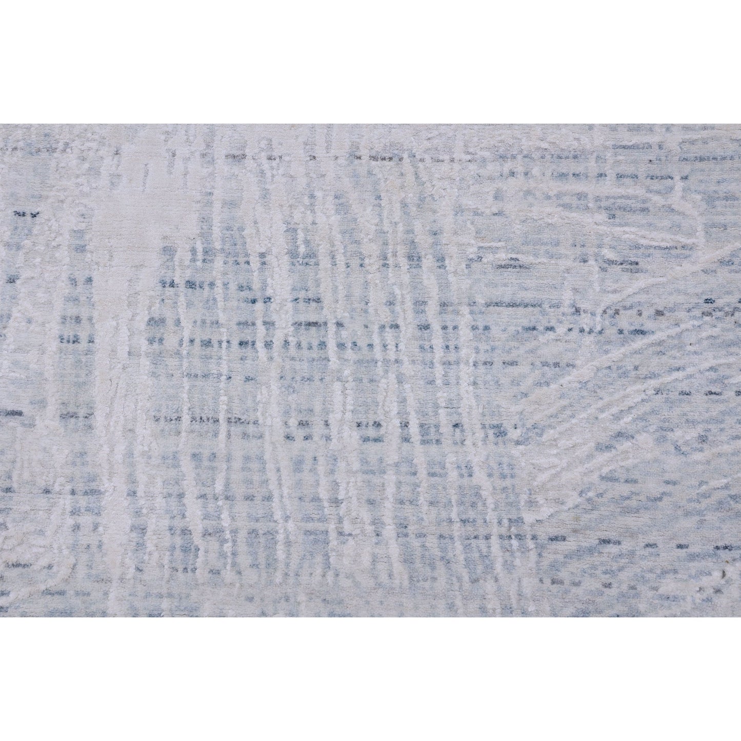 HANDLOOMED JACQUARD RK340 IVORY / TEAL BLUE