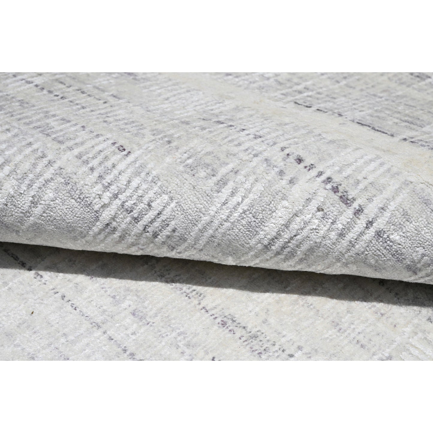 HANDLOOMED JACQUARD RK341 IVORY / PURPLE