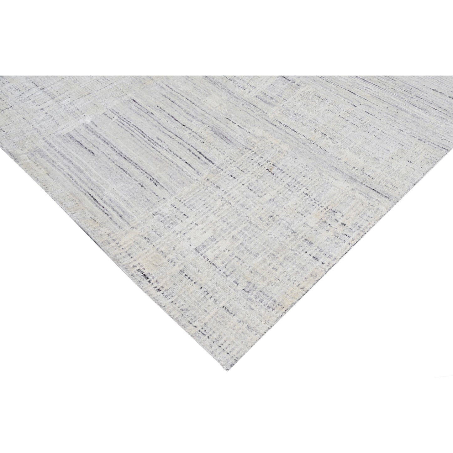 HANDLOOMED JACQUARD RK341 IVORY / PURPLE