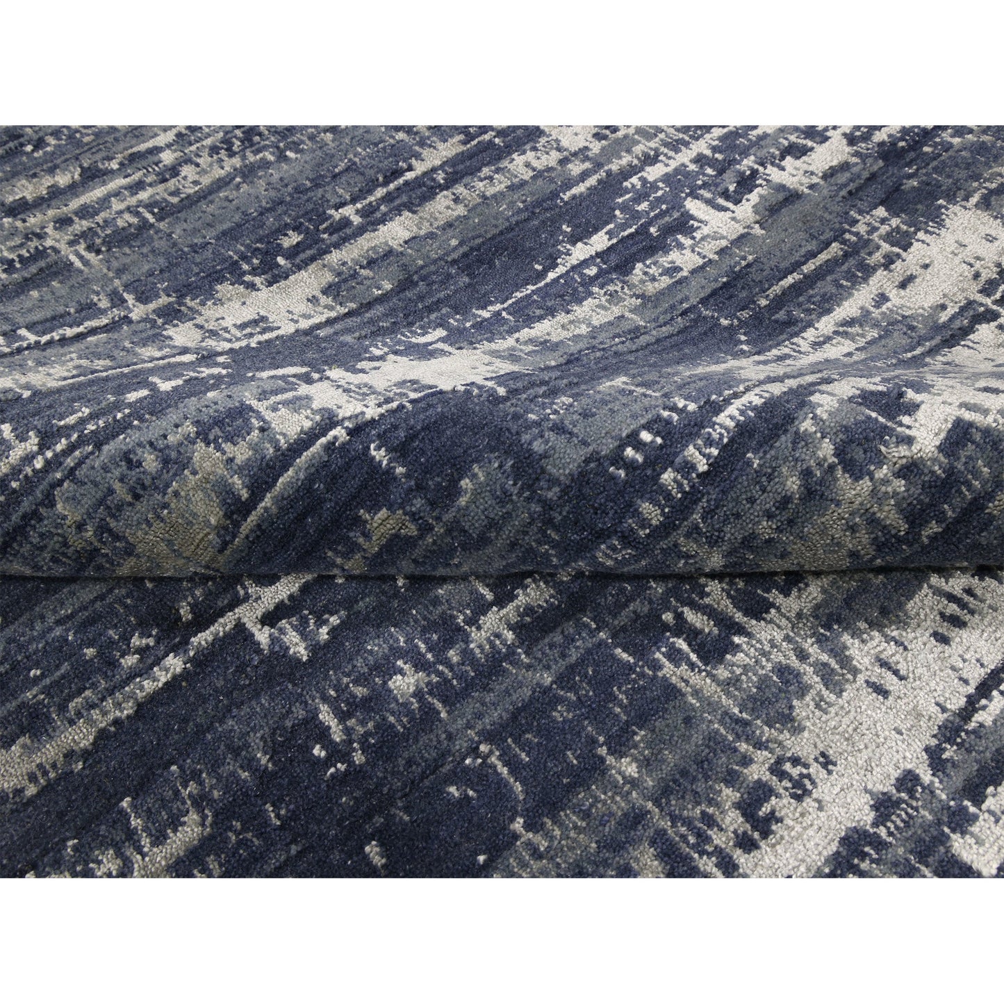 HANDLOOMED JACQUARD RK358 IVORY / BLUE