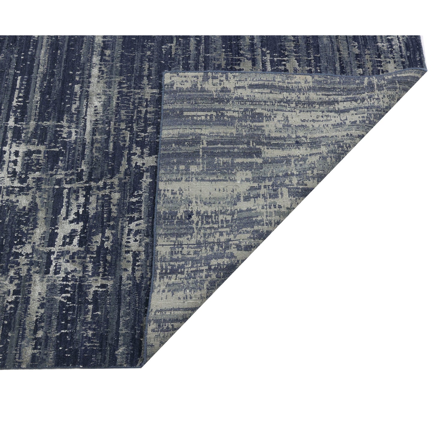 HANDLOOMED JACQUARD RK358 IVORY / BLUE