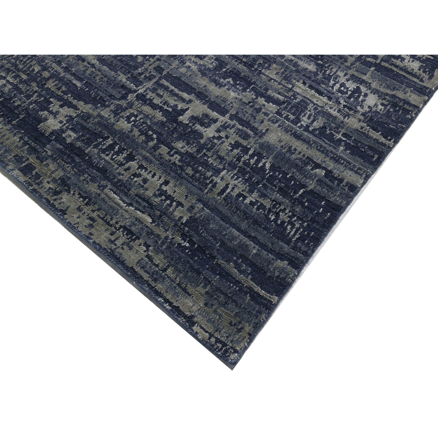 HANDLOOMED JACQUARD RK358 IVORY / BLUE