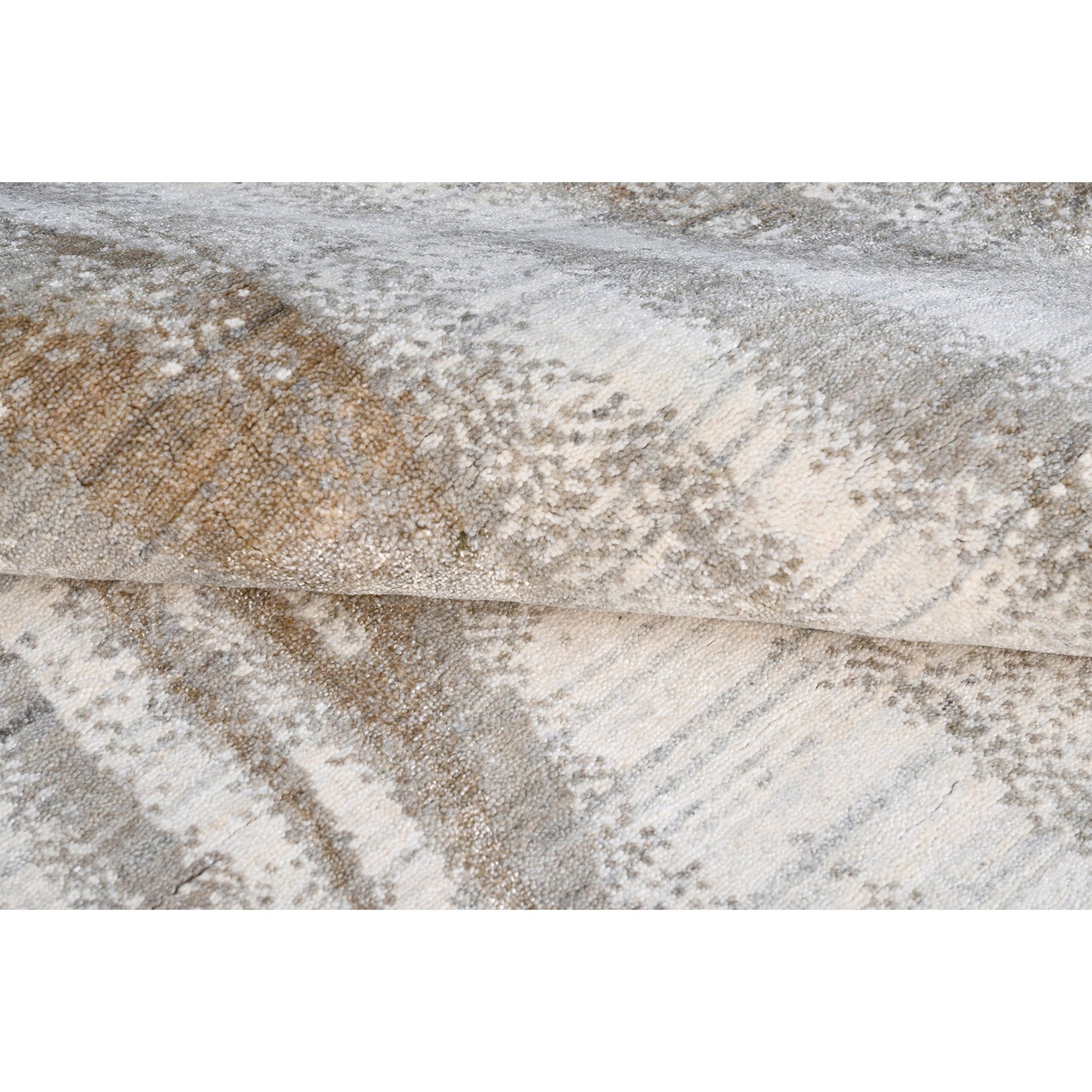 HANDLOOMED JACQUARD RK367 IVORY / CAMEL