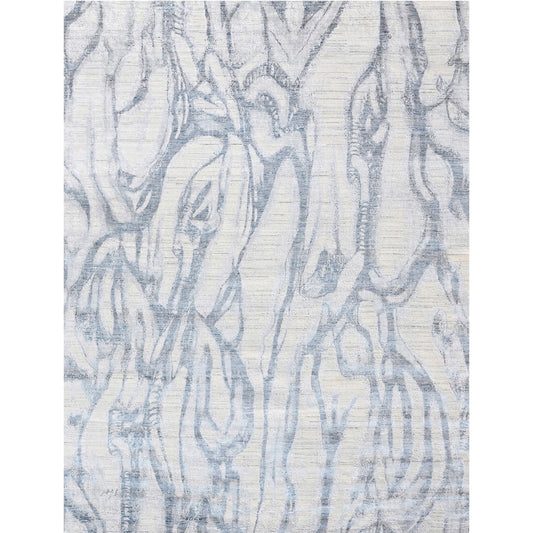 HANDLOOMED JACQUARD RK371 BLUE / WHITE