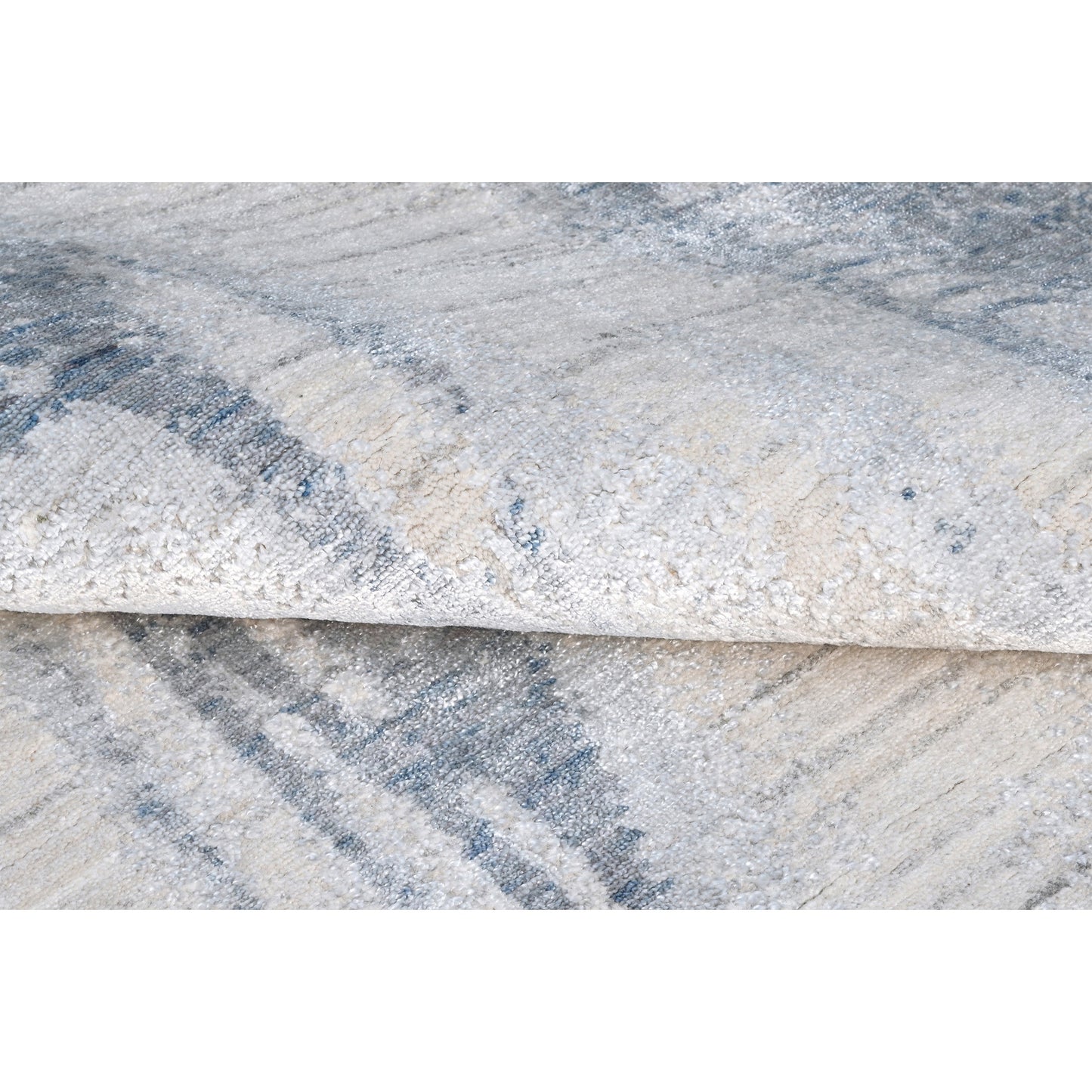 HANDLOOMED JACQUARD RK371 BLUE / WHITE