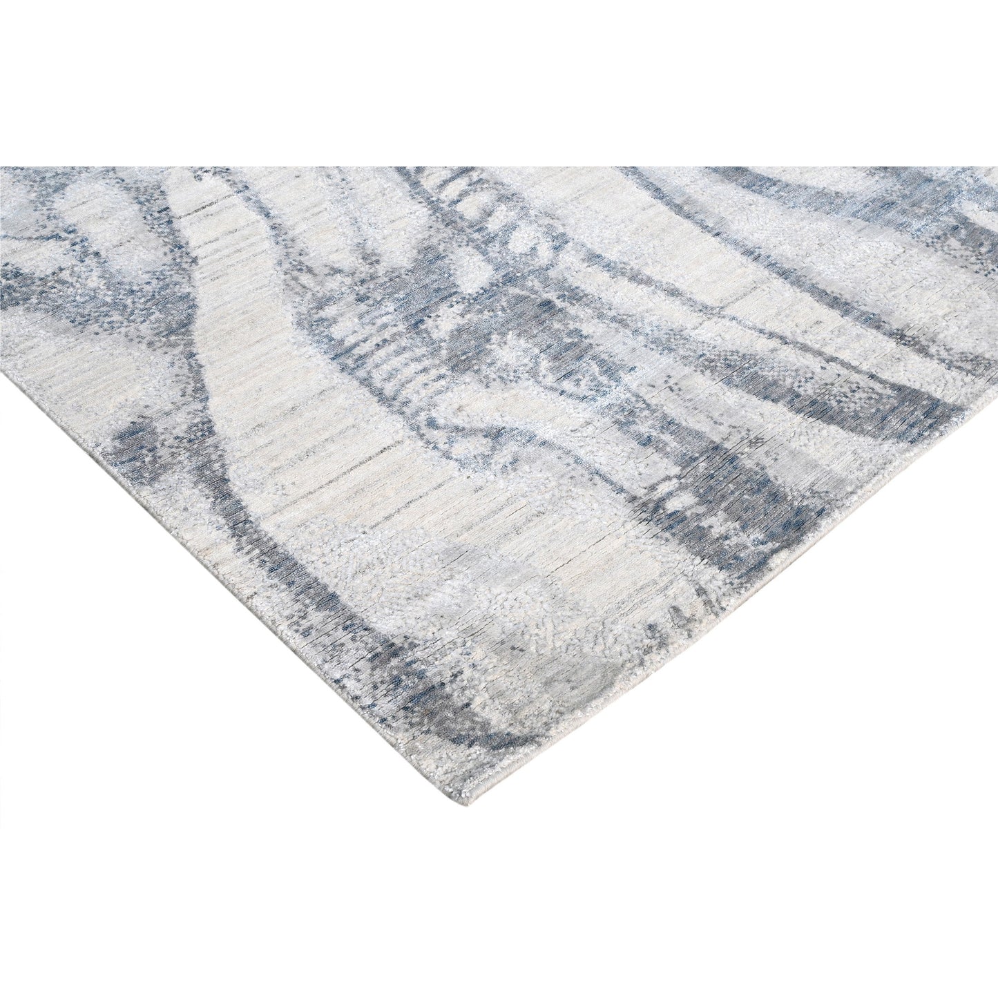 HANDLOOMED JACQUARD RK371 BLUE / WHITE