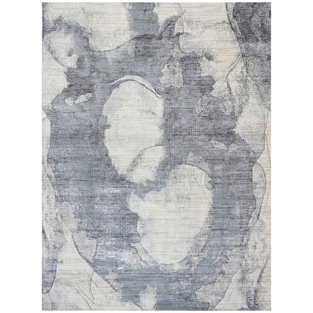 HANDLOOMED JACQUARD RK492 IVORY / BLUE