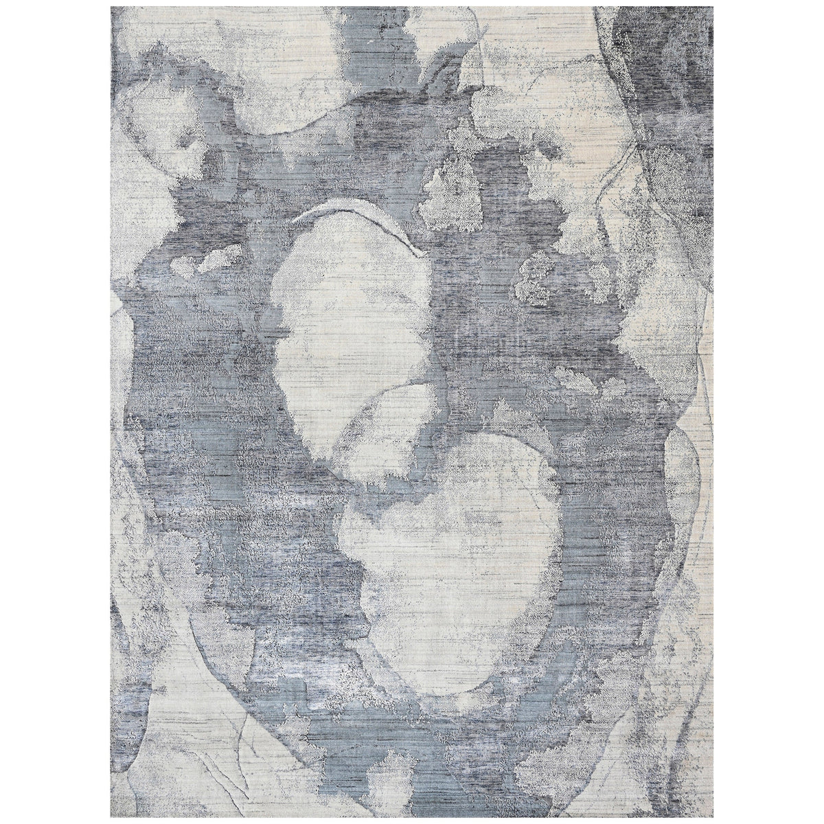 HANDLOOMED JACQUARD RK492 IVORY / BLUE