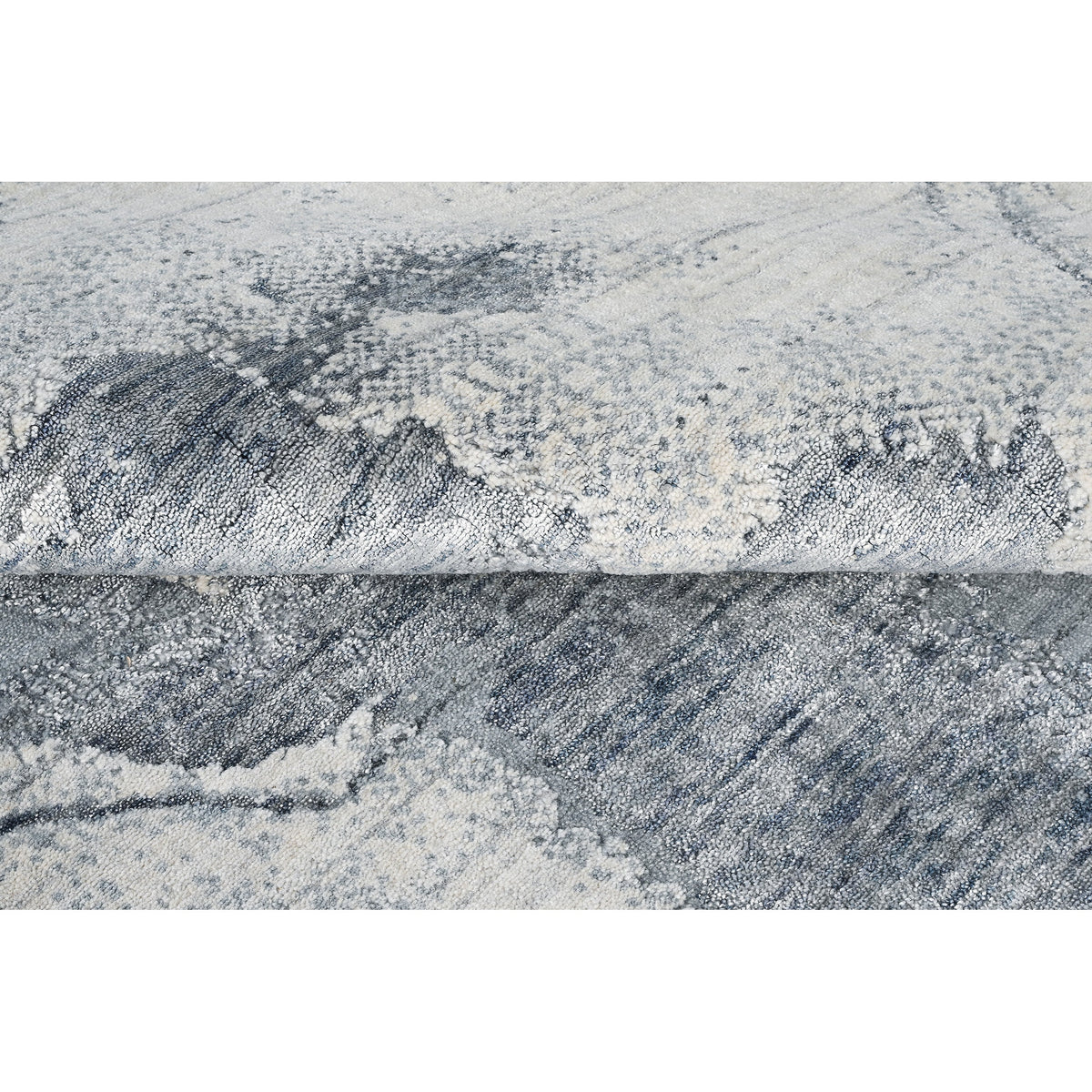 HANDLOOMED JACQUARD RK492 IVORY / BLUE