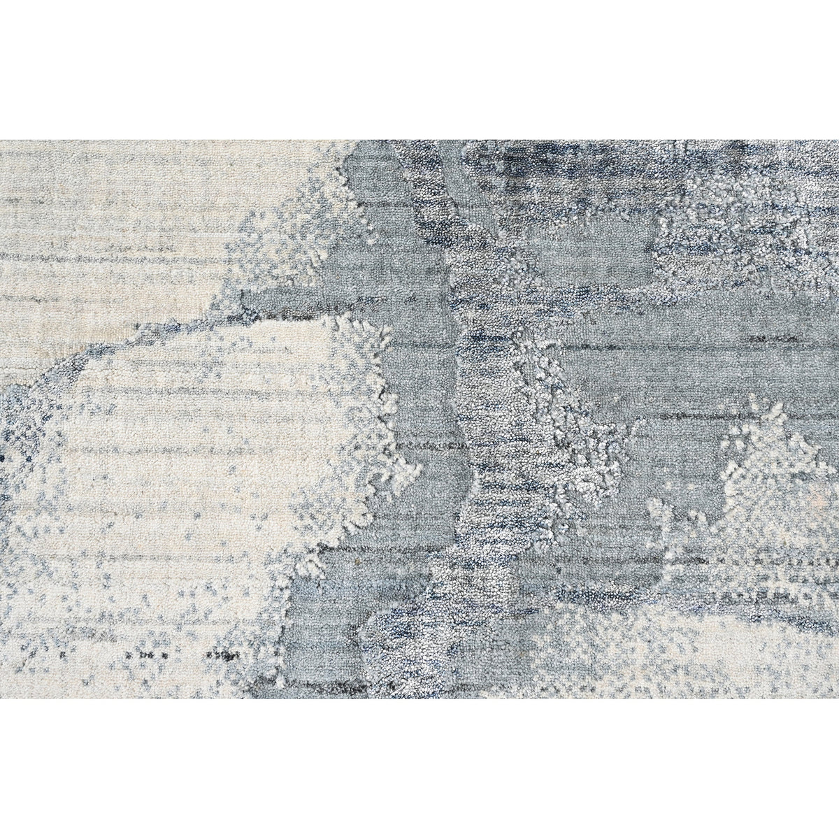 HANDLOOMED JACQUARD RK492 IVORY / BLUE