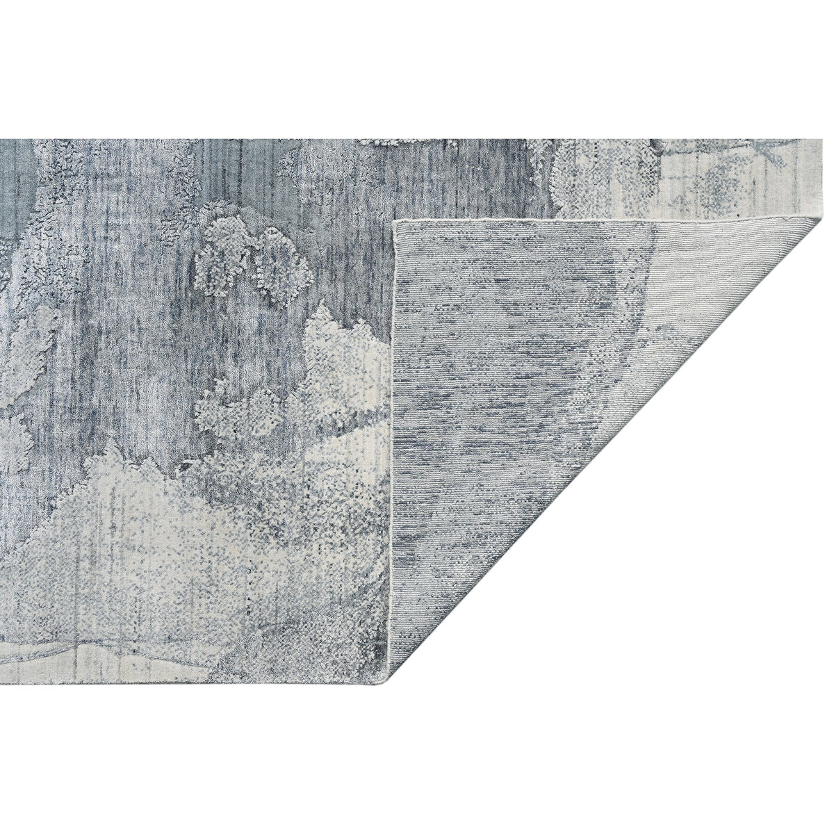 HANDLOOMED JACQUARD RK492 IVORY / BLUE
