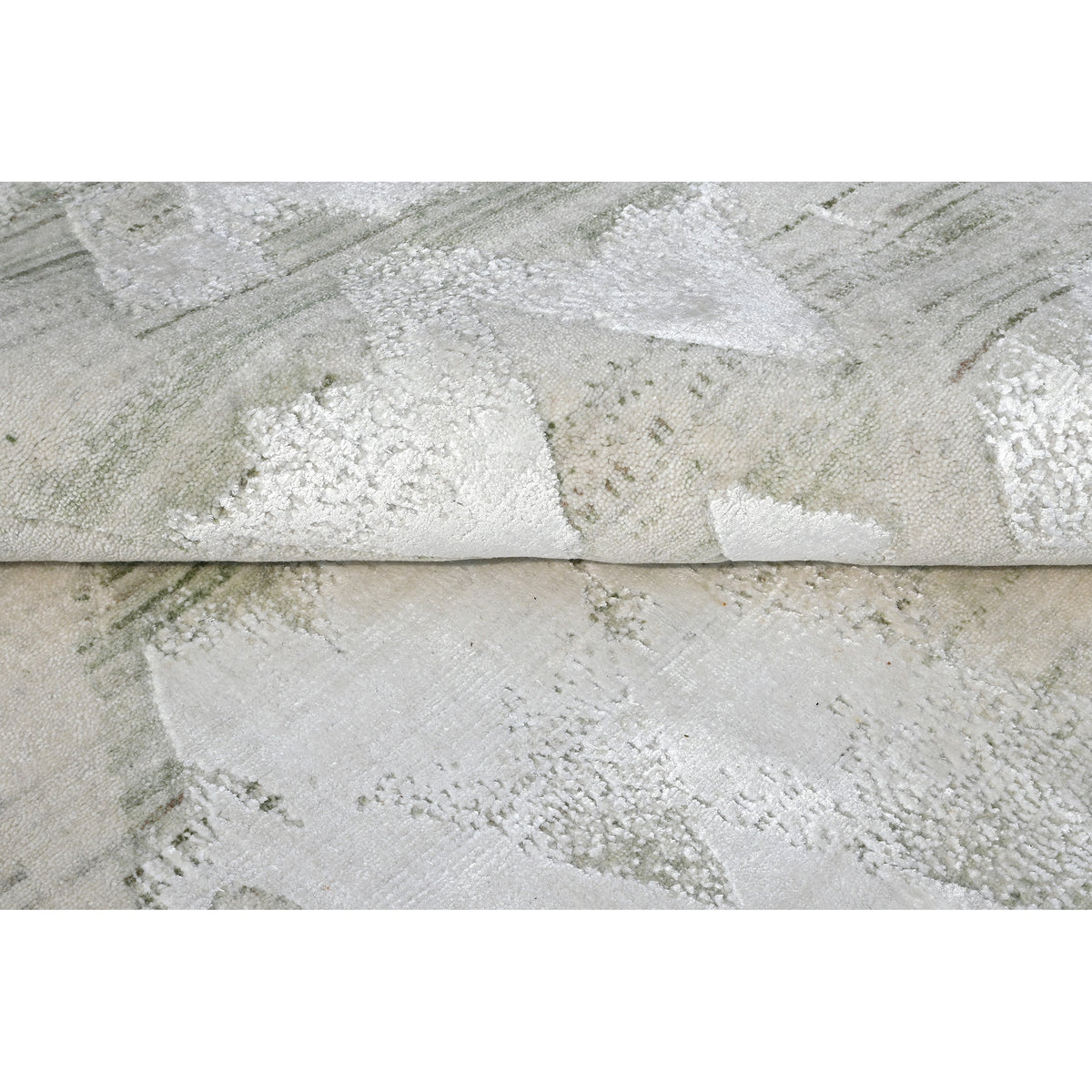 HANDLOOMED JACQUARD RK504 IVORY / GREEN