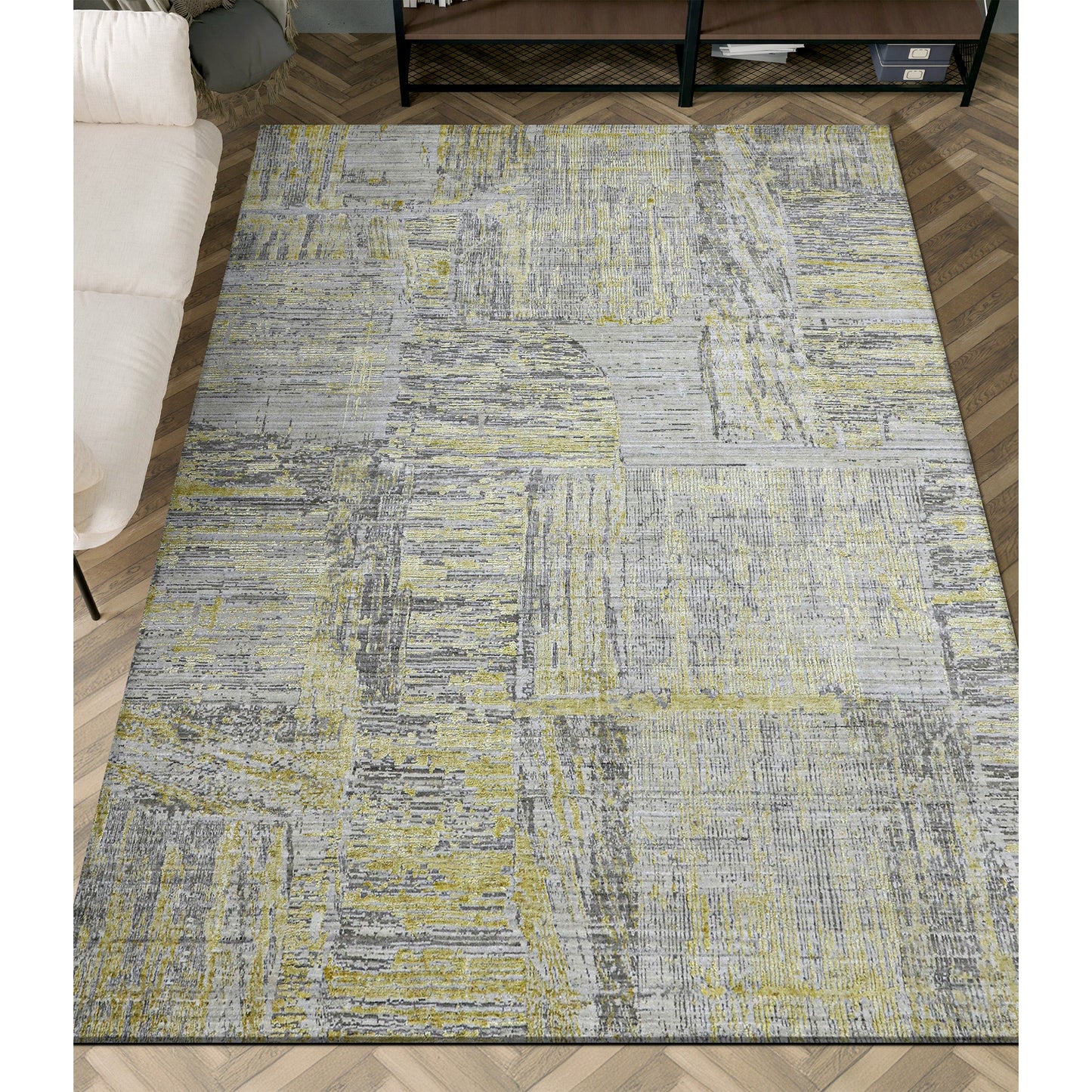 HANDLOOMED JACQUARD RK207 BLUE / SILVER