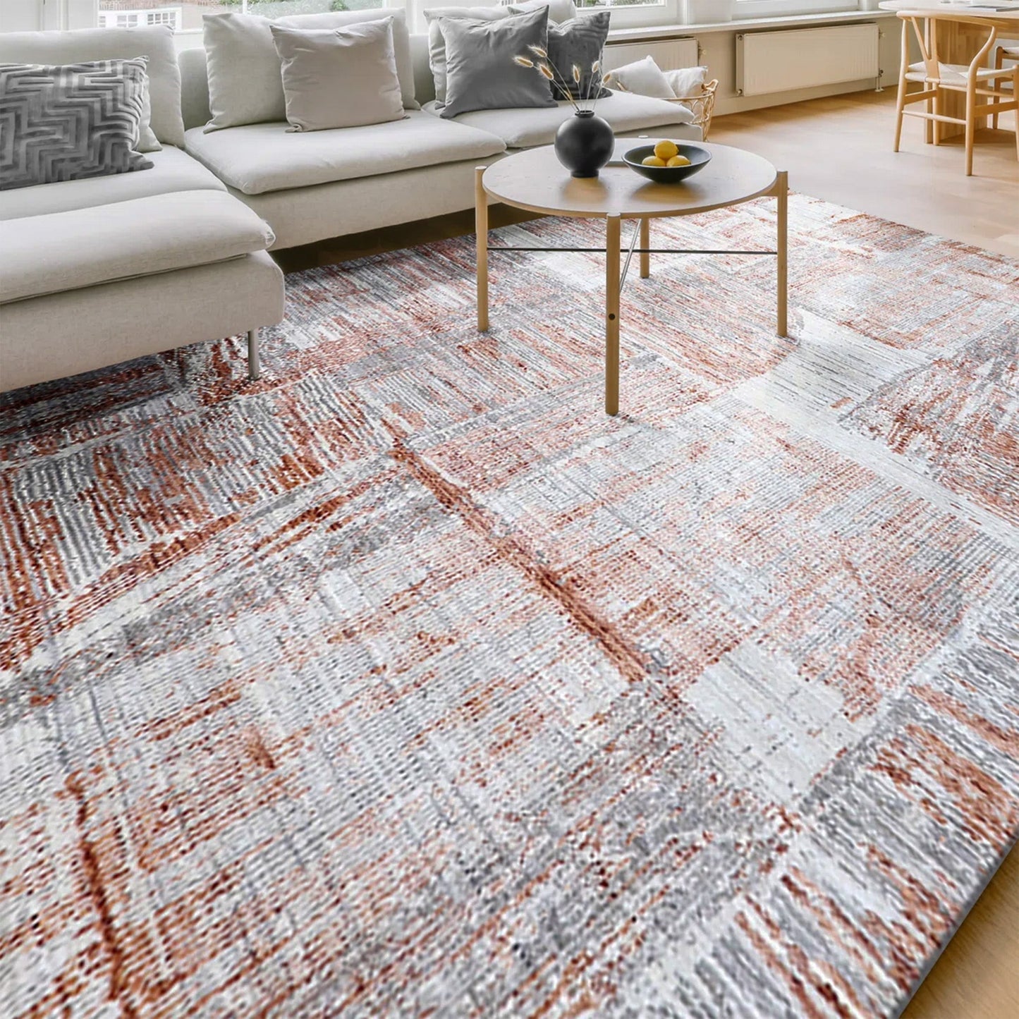 HANDLOOMED JACQUARD RP208 GREY / RUST