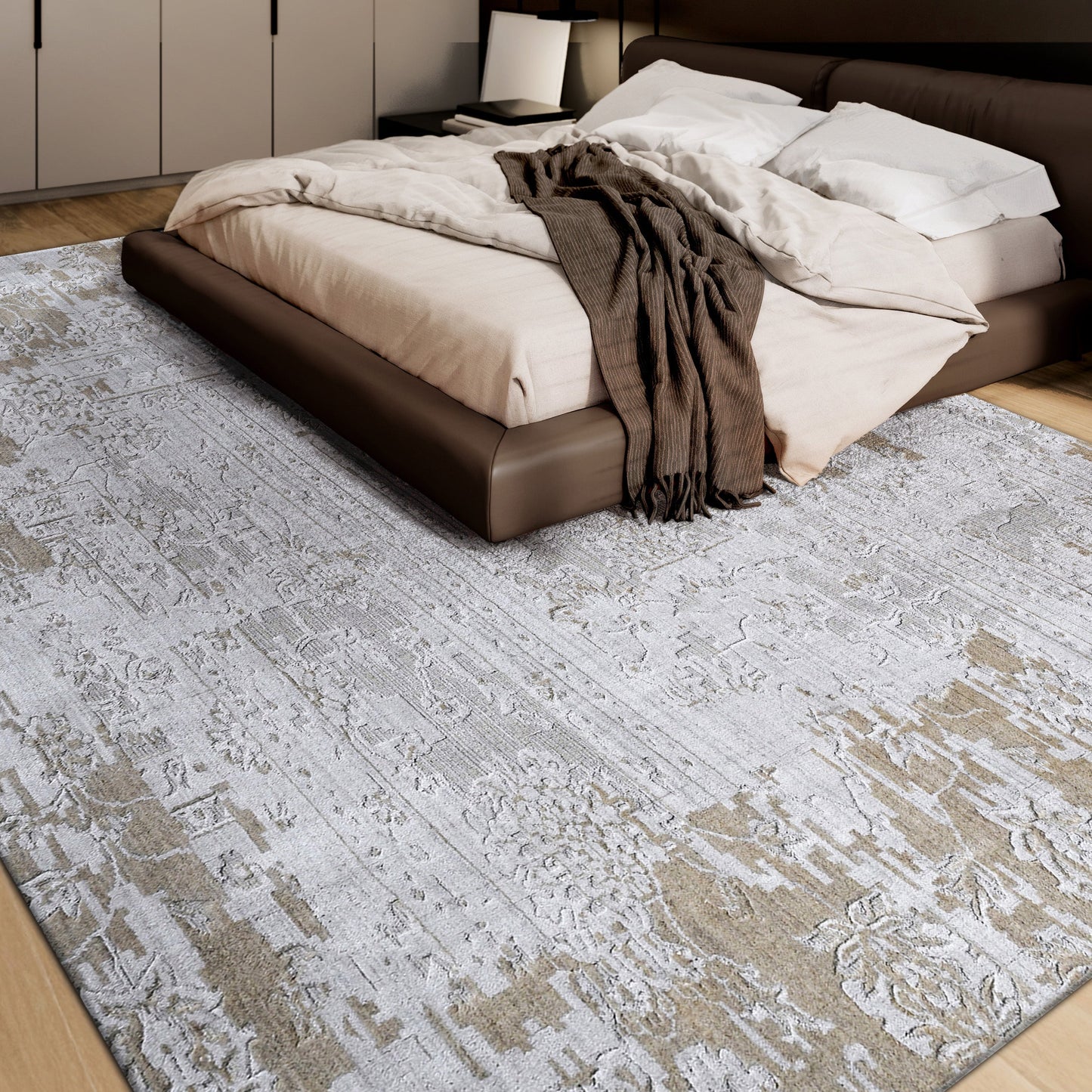 HANDLOOMED JACQUARD TCJ01 SILVER / BEIGE