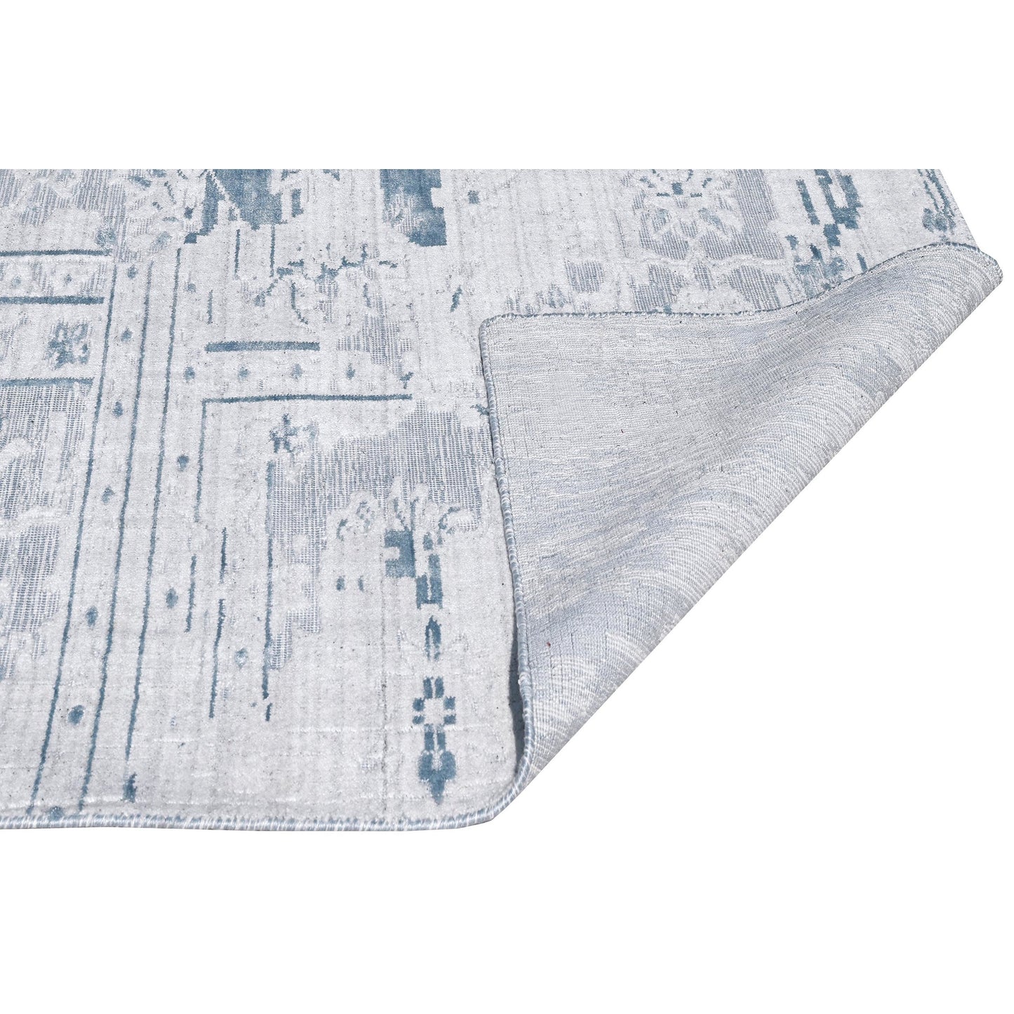 HANDLOOMED JACQUARD TJC05 SILVER / BLUE