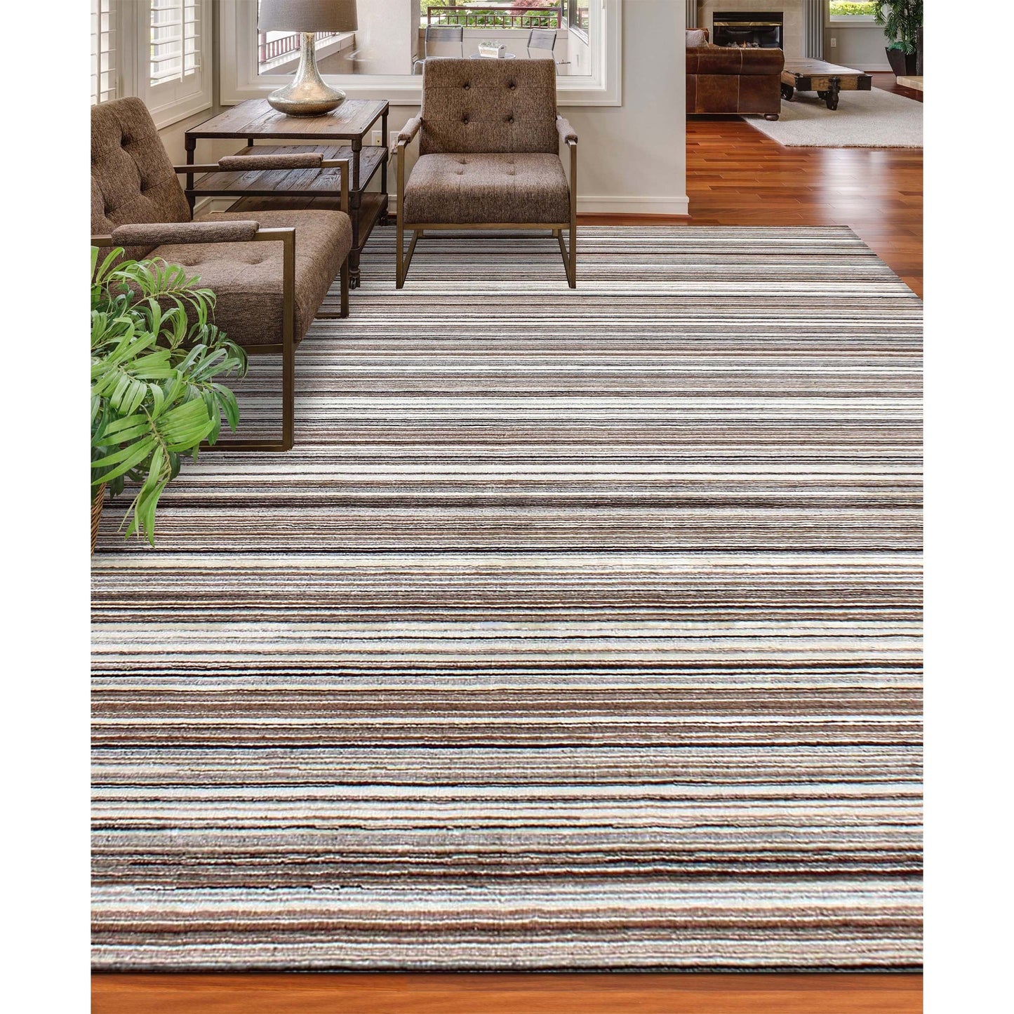 HANDLOOMED WOOL K2882 NATURAL / BROWN