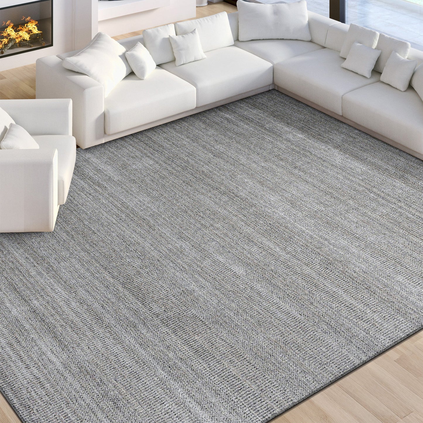HANDLOOMED 2000 DMART DAMASK ART GREY