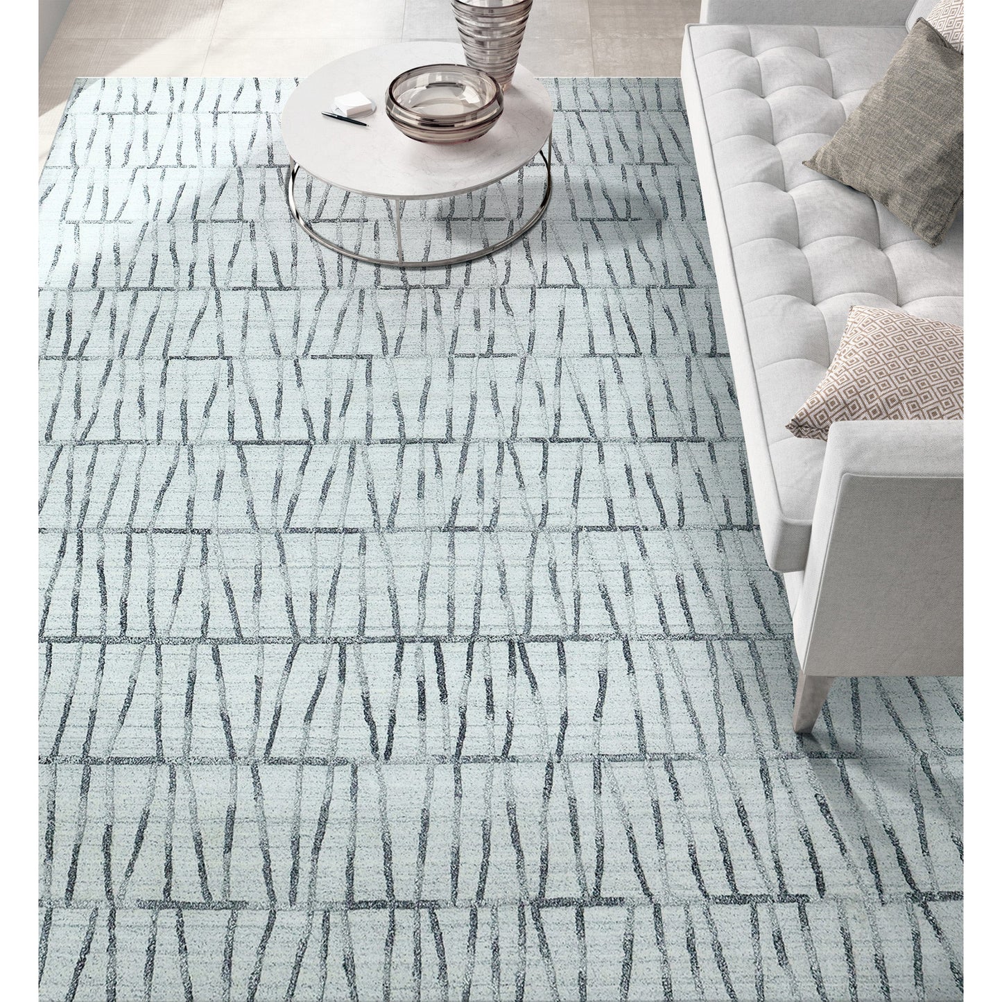 HANDLOOMED 2000 FANCE KACEY SILVER / DARK GREY