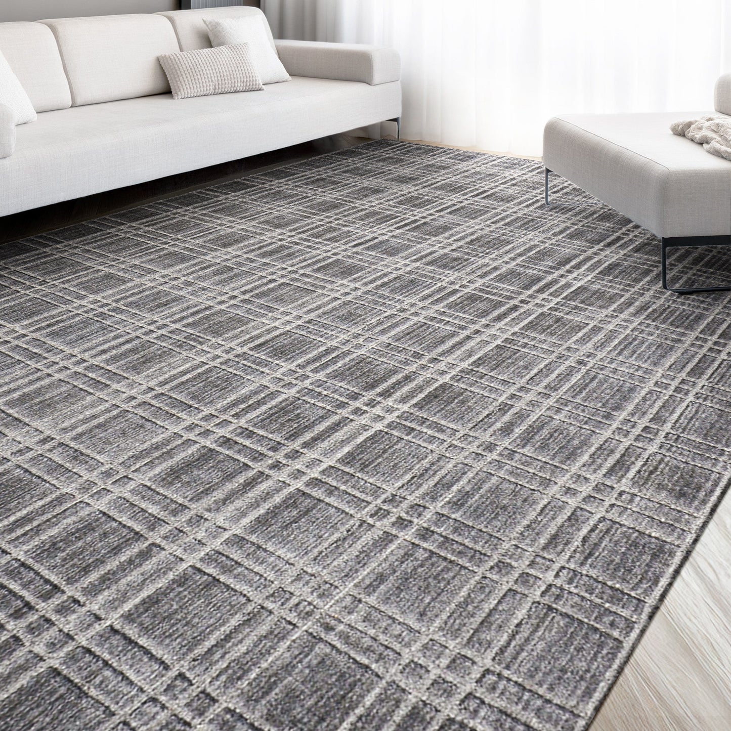 HANDLOOMED 2000 THEO SILVER / BLACK