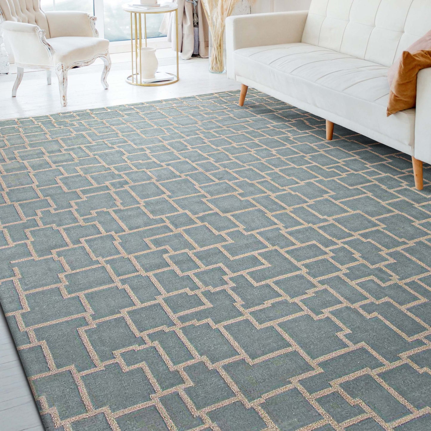 HANDLOOMED 8800 LUSPL LIGHT BLUE / IVORY