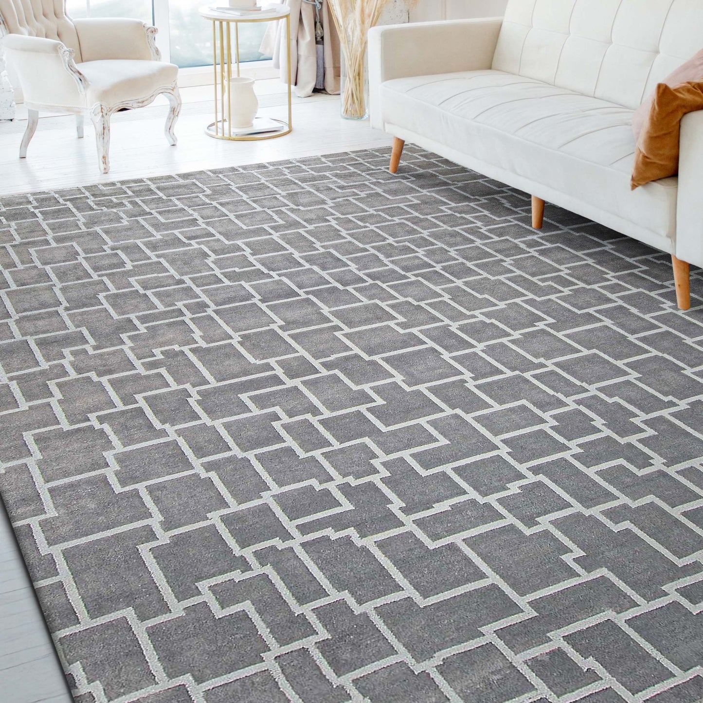 HANDLOOMED 8800 LUSPL GREY / WHITE