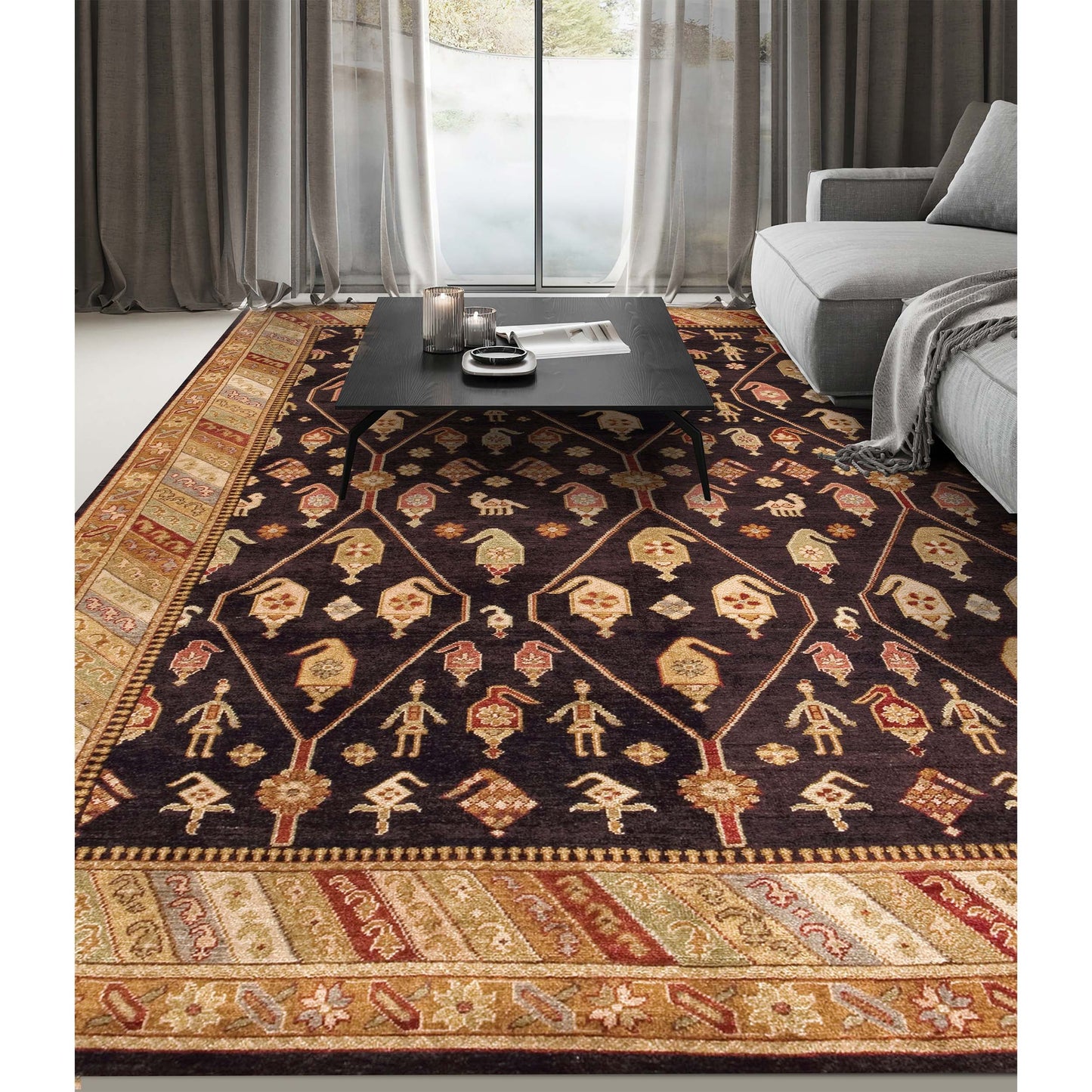 MANCHURIA  KUBAJ BROWN / GOLD 11'11" X 20'5"